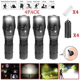 4 Pack High Powered LED Flashlight Super Bright Work Light Torch Camping Lamp