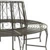 Roundabout Circular Outdoor Garden Tree Bench in Heavy Duty Grey Steel