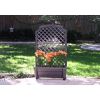 Outdoor Self-Watering Garden Planter with Trellis and Wheels in Grey Plastic