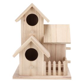 Outdoor Birdhouse Paulownia Garden Bird Nests Small Bird Breeding Box For Wild BirdsThree Rooms
