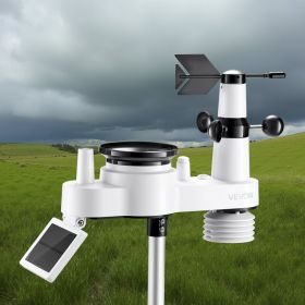 7-in-1 Wireless Weather Station 7.5 In Display Indoor Outdoor Thermometer Sensor