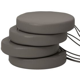 Patio Chair Cushions Set of 4 Round Seat Cushions for Dining Bistro Chairs Machine Washable, 15" x 15" x 3", Dark Gray