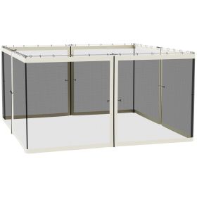 13x13 Gazebo with Netting, Canopy Tents with Zippers, black rings, high-quality polyester, Washable, (Sidewall Only) Black