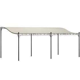 10' x 20' Outdoor Pergola Canopy, Metal Patio Canopy with Drainage Holes for Backyard, Garden, Cream White
