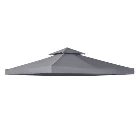 10' x 10' Gazebo Replacement Canopy 2 Tier Top UV Cover Pavilion Garden Patio Outdoor Dark Gray (TOP ONLY)