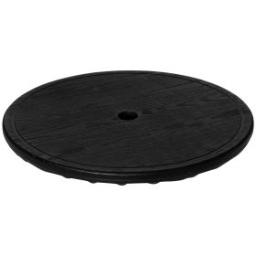 20" Umbrella Table Tray Portable Round Table Top for Beach, Patio, Garden, Swimming Pool, Deck, Black