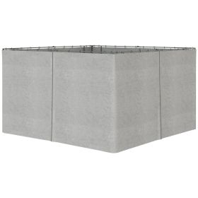 Gazebo Enclosure Set: 9.84' x 13.1' Light Gray 4 Panels with 48 Hooks & Rings for Pergolas