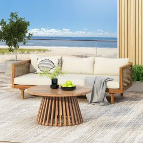 PATIO FURNITRE SETS : CLAREMONT 3 SEATER DAYBED + ACACIA WOOD TABLE