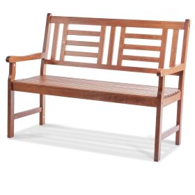 Outdoor Bench, 48 inches Wood Garden Bench for Outdoors, Outdoor Garden Park Bench with Backrest and Armrests, 700 lbs Load Capacity Bench