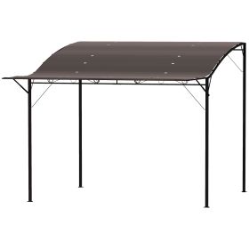 10' x 8' Outdoor Pergola and Patio Gazebo for Garden, Camper, Deck, Doors and Windows, Brown
