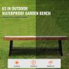 Outdoor Bench, 63 inches Wood Garden Bench with Metal Leg for Outdoors, Outdoor Garden Park Bench, 500 lbs Load Capacity Bench