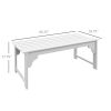 Slatted Wooden Garden Bench, Curved Seat Front Porch Bench, White