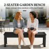 Outdoor bench, garden bench, courtyard bench, terrace bench, black