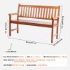 Outdoor Bench, 50 inches Wood Garden Bench for Outdoors, Outdoor Garden Park Bench with Backrest and Armrests, 800 lbs Load Capacity Bench