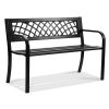 Outdoor Bench,46 inches Metal Garden Bench for Outdoors, 480 lbs Load Capacity Bench, Outdoor Garden Park Bench with Backrest and Armrests