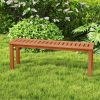 47 Inch Patio Wood Bench with Slatted Seat 2-Person