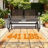 2-Person Outdoor Glider Bench Patio Double Swing Rocking Chair Powder Coated Steel Frame for Backyard Garden Porch Black