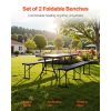 Plastic Folding Bench, 6 ft Portable Bench for Outdoor Picnic Party Camping Dining