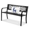 Outdoor Bench,46 inches Metal Garden Bench for Outdoors, 480 lbs Load Capacity Bench, Outdoor Garden Park Bench with Backrest and Armrests