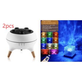 LED Water Ripple Ambient Night Light USB Rotating Projection Crystal Table Lamp RGB Dimmable Home Decoration 16 Color Gifts (Option: 3W-Set10-1PC)