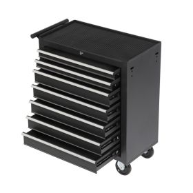 Rolling Tool Chest With 7-Drawer Tool Box With Wheels Multifunctional Tool Cart Mechanic Tool Storage Cabinet For Garage, Warehouse, Workshop, Repair (Option: Black  Steel)