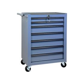 7-Drawer Rolling Tool Storage Cabinet With Detachable Top Tool Box, Universal Lockable Wheels, Adjustable Shelf, Locking Mechanism, Metal Tool Cart Fo (Option: Grey)
