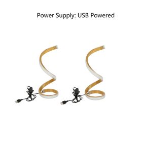 2Pcs Creative Spiral Three-Color Adjustable LED Desk Lamp, Three-Color Dimming, Soft Lighting, Eye-Friendly And Comfortable, Suitable For Bedroom, Liv (Option: Golden)