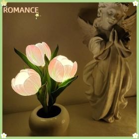 Tulip Lamp - LED Replica Tulip Table Lamp With Flower Vase For Desktop Decoration. Suitable For Home, Living Room, Desktop Decoration, Holiday Gifts, (Option: Pink)