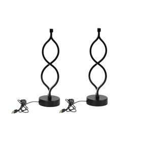2Pcs Modern Wave-Shaped USB Desk Lamp With 3-Color Dimmable Lighting For Bedroom (Option: 2Pcs)