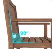Large 3-Seater Outdoor Wooden Garden Bench 59 Inch with Backrest for Patio Furniture