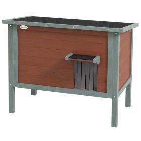 Outdoor Cat House, Wooden Feral Cat House W Removable Floor, Brown (Option: Brown Black)